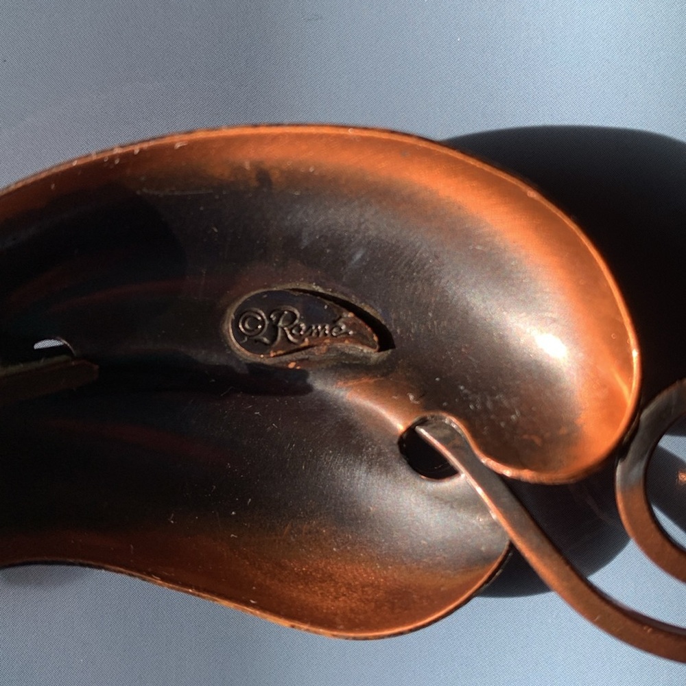 Signed Renoir Copper earring and Rame Copper Pendant set - Picture 7 of 12
